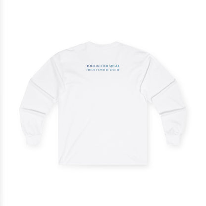 Long Sleeve Tee | Wings on Front, Name and Tagline on Back | Unisex | Your Better Angel