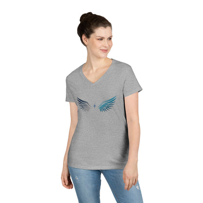V-neck Short Sleeve Tee | Wing on Front + Name & Tagline on Back | Your Better Angel