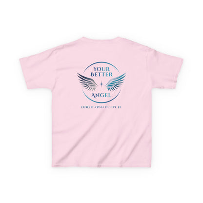 Youth Tee | Logo on Top Right +  Wings w/ Tagline on Back | Your Better Angel