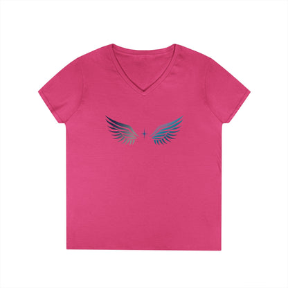 V-neck Short Sleeve Tee | Wing on Front + Name & Tagline on Back | Your Better Angel