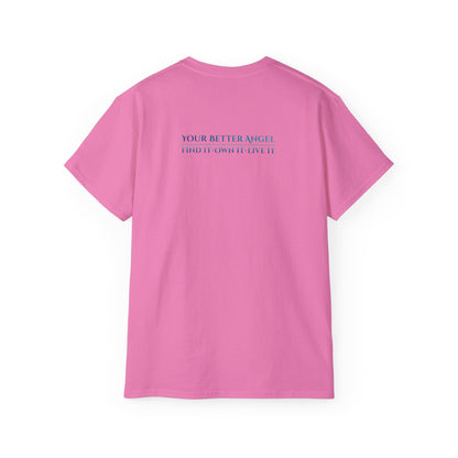 Short Sleeve Tee | Angel Wings on Front + Name/Tagline on Back | Unisex | Your Better Angel
