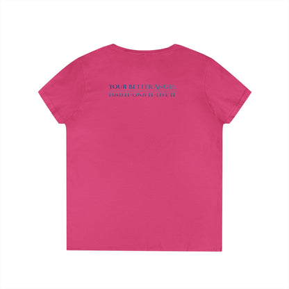 V-neck Short Sleeve Tee | Wing on Front + Name & Tagline on Back | Your Better Angel