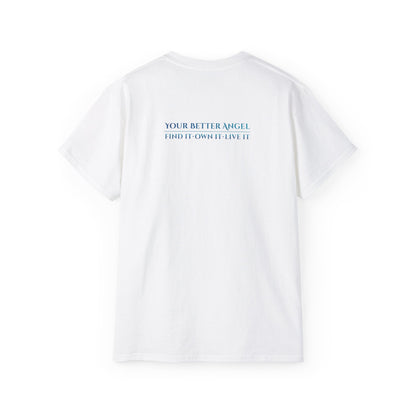 Short Sleeve Tee | Angel Wings on Front + Name/Tagline on Back | Unisex | Your Better Angel