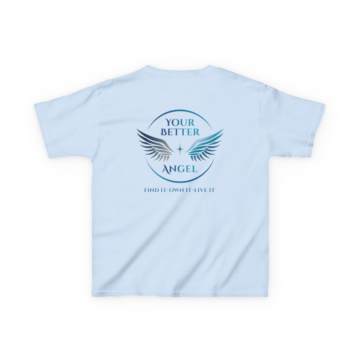 Youth Tee | Logo on Top Right +  Wings w/ Tagline on Back | Your Better Angel