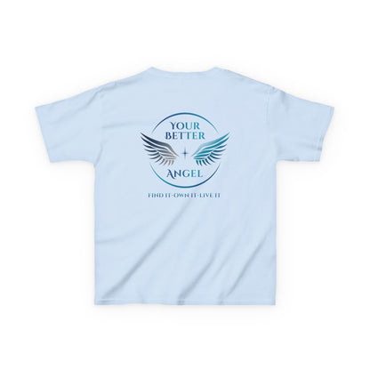 Youth Tee | Logo on Top Right +  Wings w/ Tagline on Back | Your Better Angel