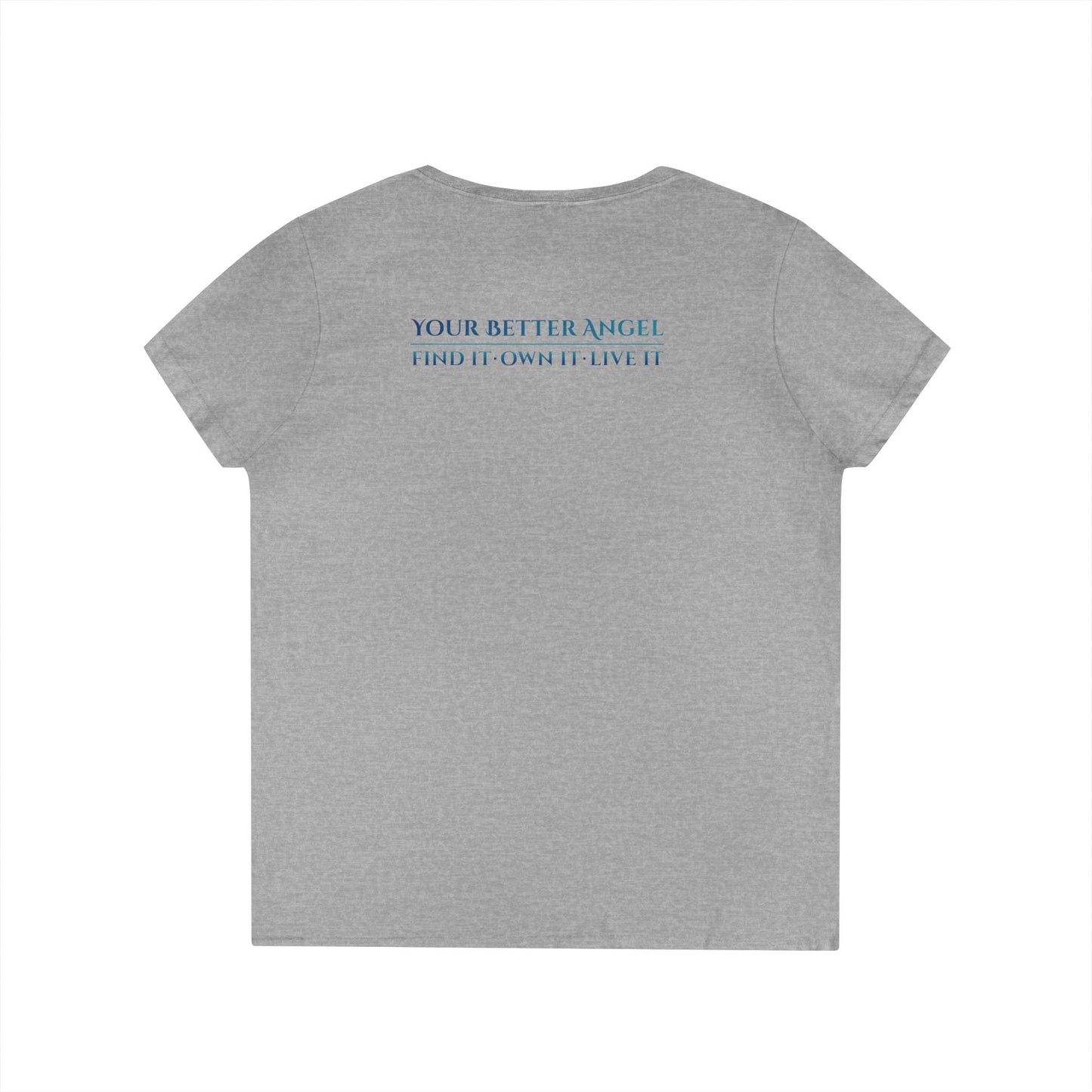 V-neck Short Sleeve Tee | Wing on Front + Name & Tagline on Back | Your Better Angel