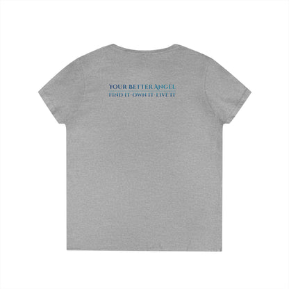 V-neck Short Sleeve Tee | Wing on Front + Name & Tagline on Back | Your Better Angel