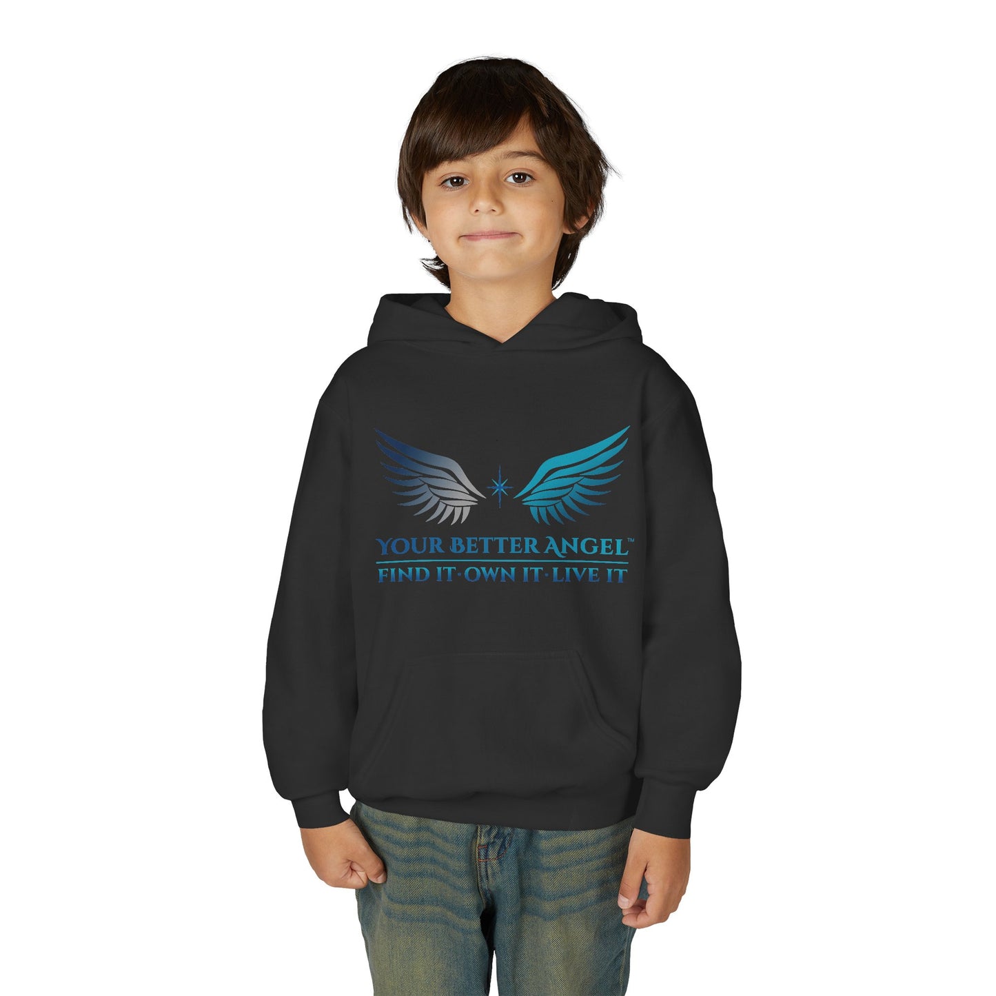 Youth Hoodie | Wings with Name and Tagline | Unisex | Your Better Angel