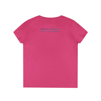 V-neck Short Sleeve Tee | Wing on Front + Name & Tagline on Back | Your Better Angel