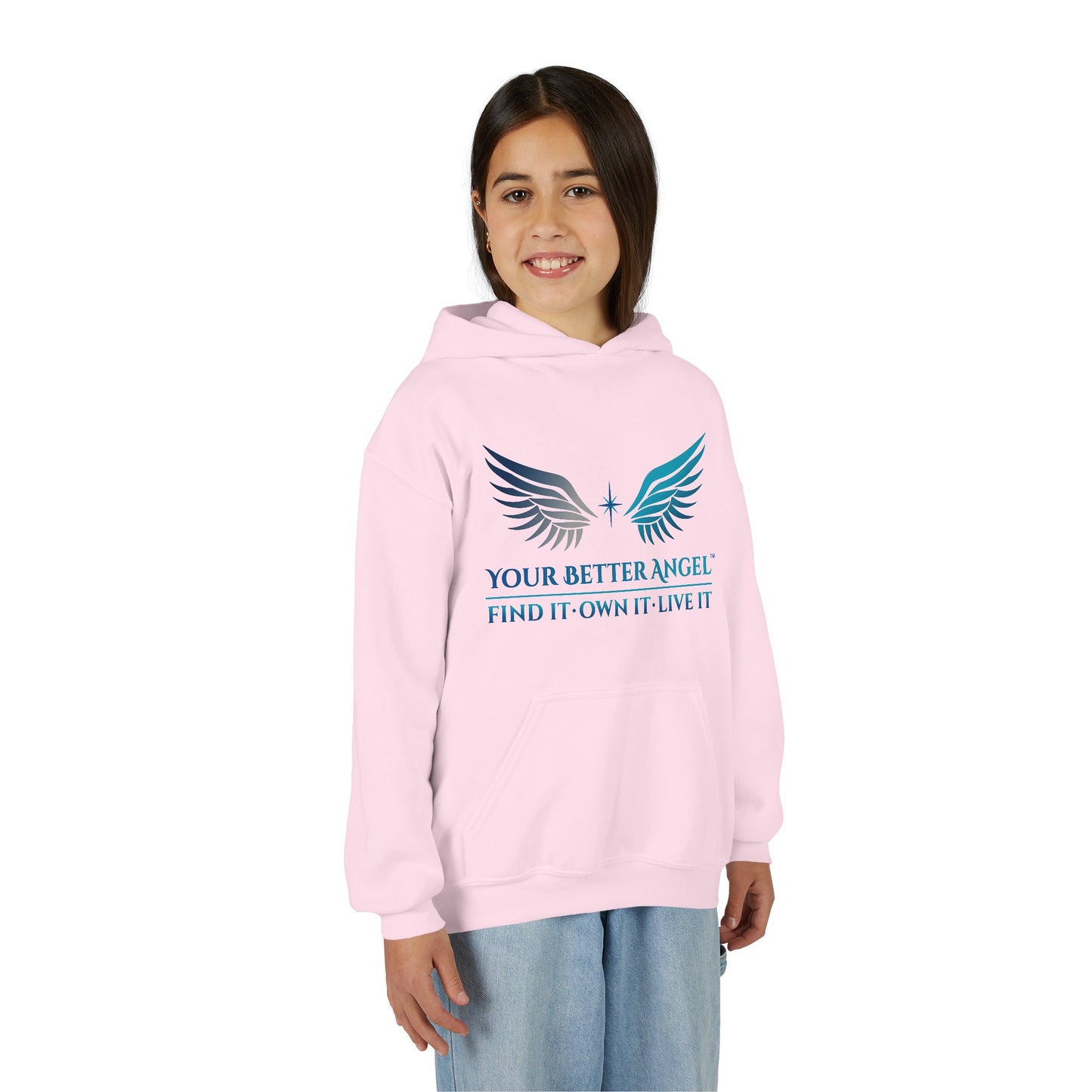 Youth Hoodie | Wings with Name and Tagline | Unisex | Your Better Angel