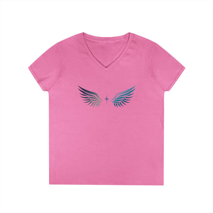 V-neck Short Sleeve Tee | Wing on Front + Name & Tagline on Back | Your Better Angel