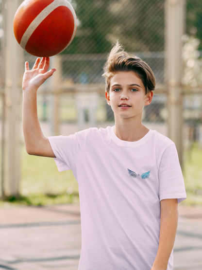 Youth Tee | Logo on Top Right +  Wings w/ Tagline on Back | Your Better Angel