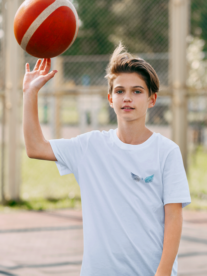 Youth Tee | Logo on Top Right +  Wings w/ Tagline on Back | Your Better Angel