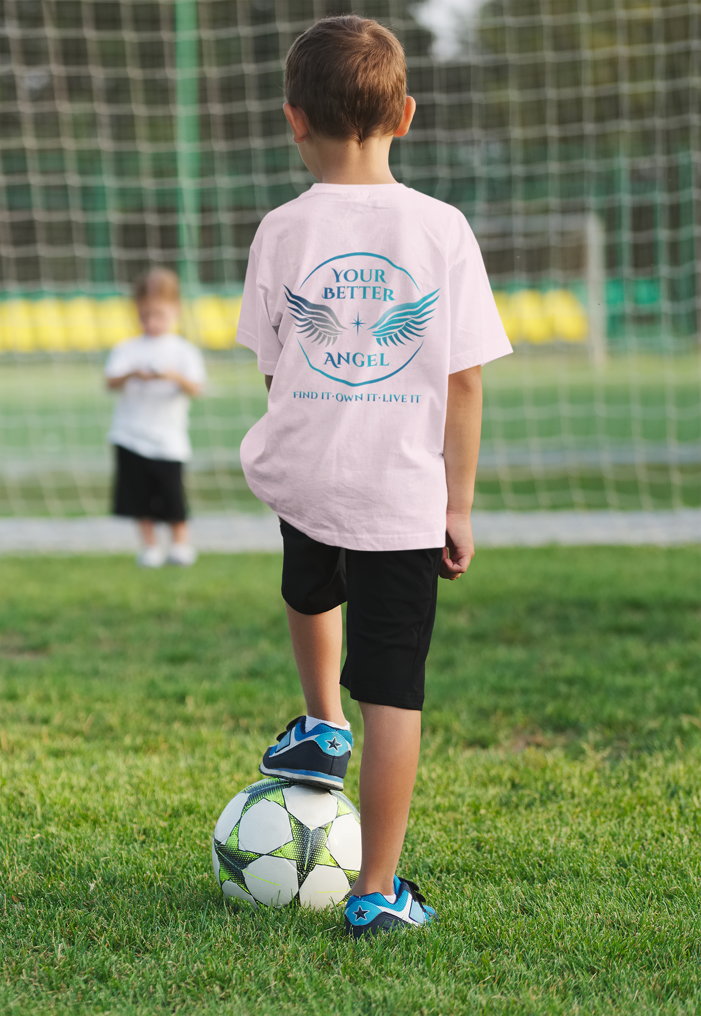 Youth Tee | Logo on Top Right +  Wings w/ Tagline on Back | Your Better Angel