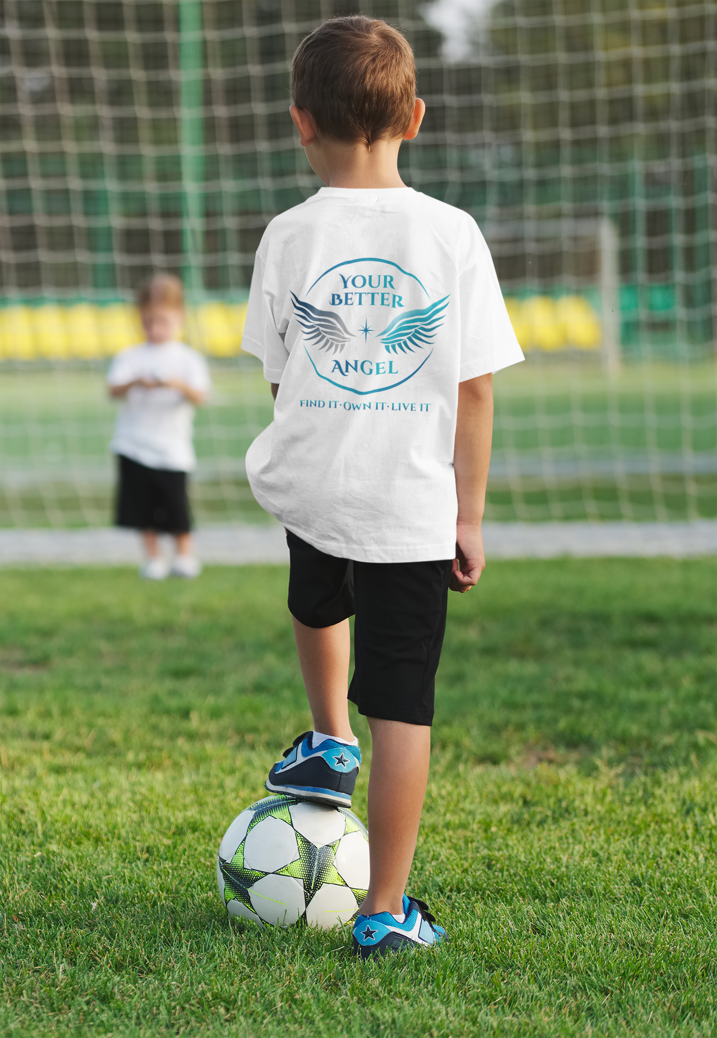 Youth Tee | Logo on Top Right +  Wings w/ Tagline on Back | Your Better Angel