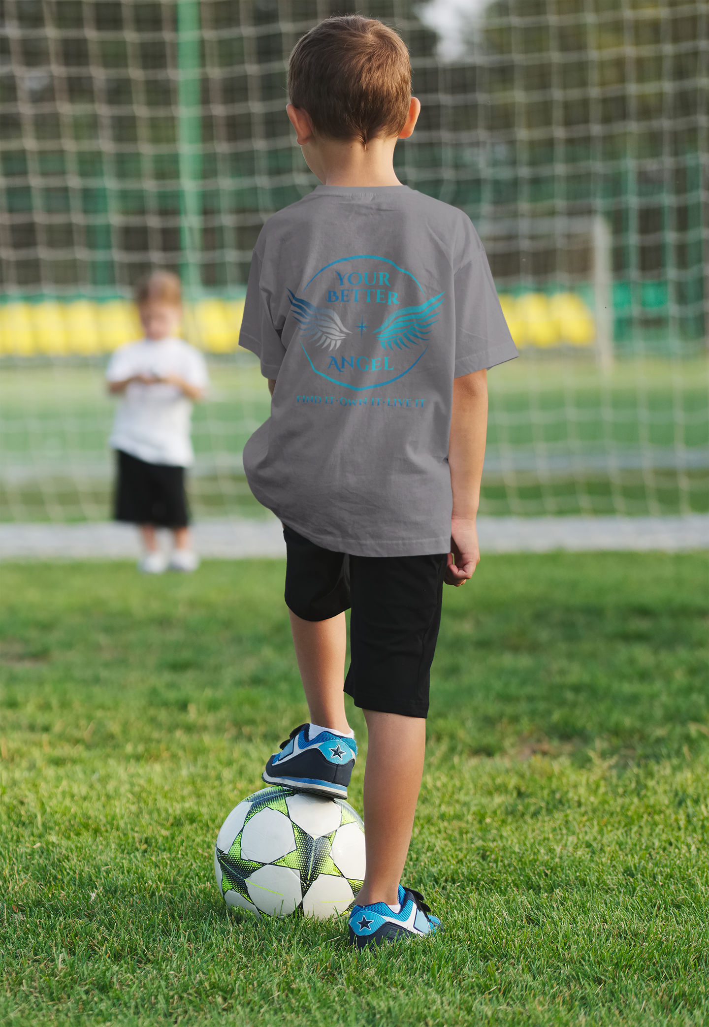Youth Tee | Logo on Top Right +  Wings w/ Tagline on Back | Your Better Angel