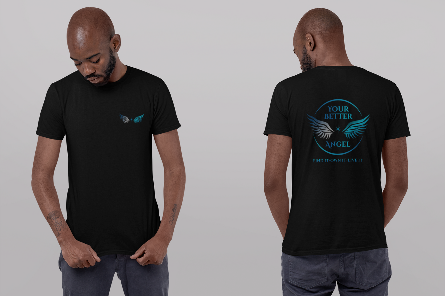 Short Sleeve Tee | Logo Top Right on Front + Circle Logo on Back |  Unisex | Your Better Angel