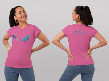 Short Sleeve Tee | Angel Wings on Front + Name/Tagline on Back | Unisex | Your Better Angel