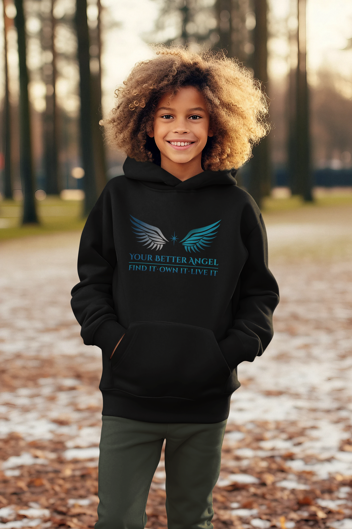 Youth Hoodie | Wings with Name and Tagline | Unisex | Your Better Angel