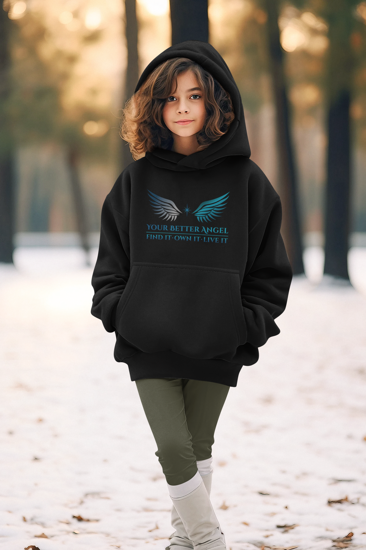 Youth Hoodie | Wings with Name and Tagline | Unisex | Your Better Angel