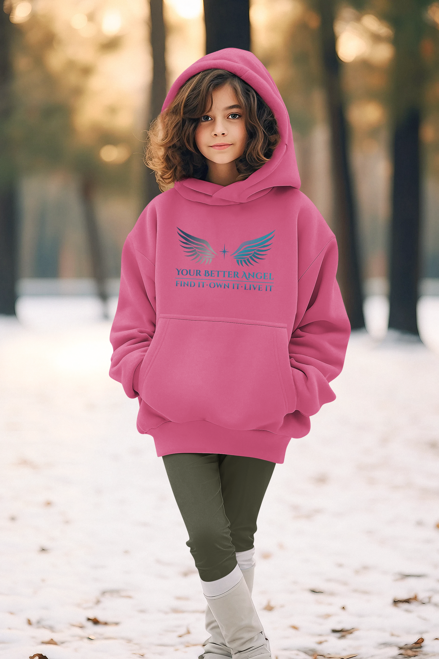 Youth Hoodie | Wings with Name and Tagline | Unisex | Your Better Angel