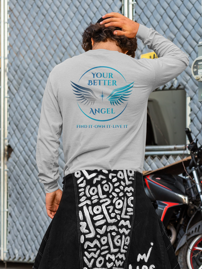 Long Sleeve Tee | Front Logo Top Right - Circle Logo on Back | Unisex | Your Better Angel