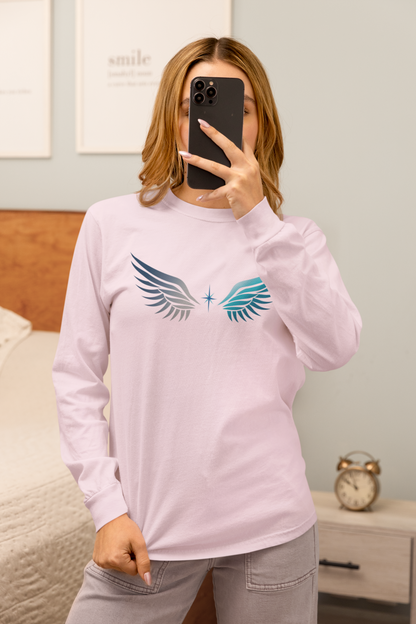 Long Sleeve Tee | Wings on Front, Name and Tagline on Back | Unisex | Your Better Angel