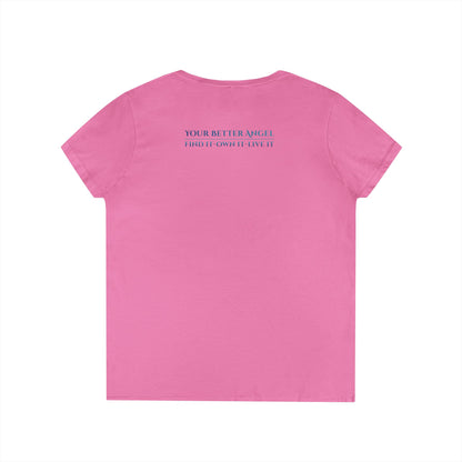 V-neck Short Sleeve Tee | Wing on Front + Name & Tagline on Back | Your Better Angel