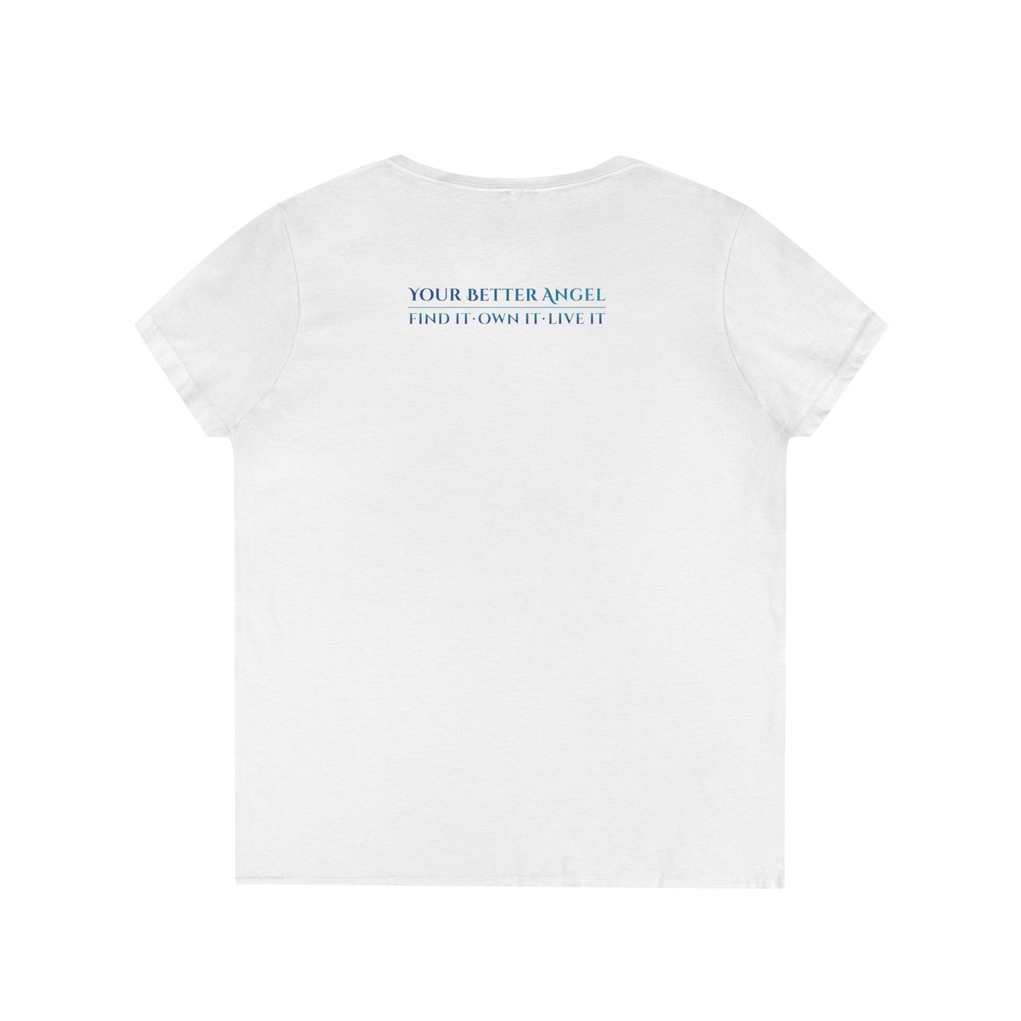 V-neck Short Sleeve Tee | Wing on Front + Name & Tagline on Back | Your Better Angel