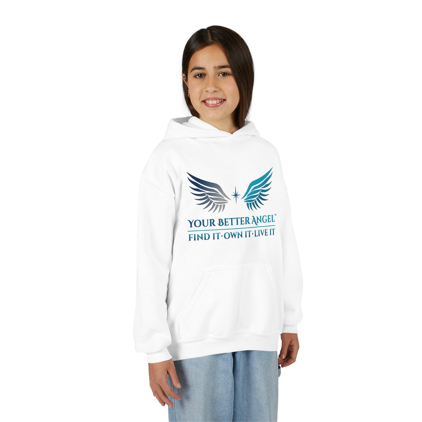 Youth Hoodie | Wings with Name and Tagline | Unisex | Your Better Angel