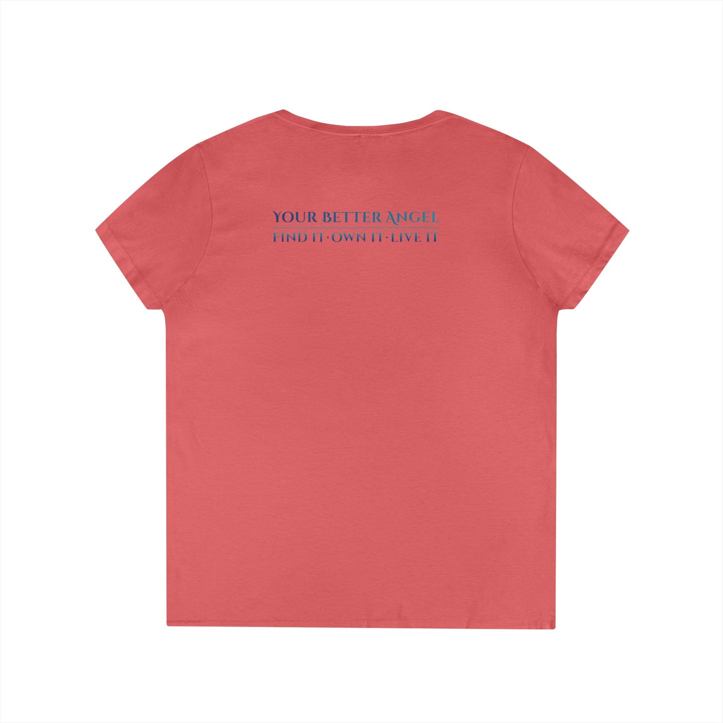 V-neck Short Sleeve Tee | Wing on Front + Name & Tagline on Back | Your Better Angel