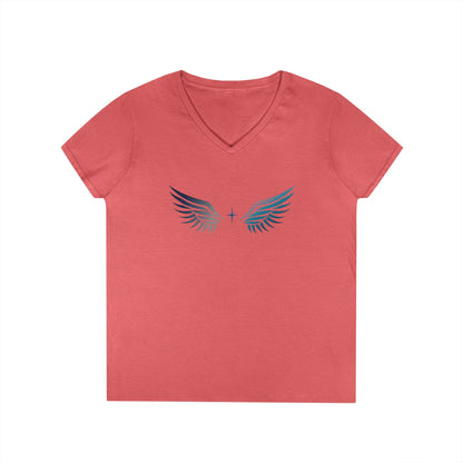 V-neck Short Sleeve Tee | Wing on Front + Name & Tagline on Back | Your Better Angel