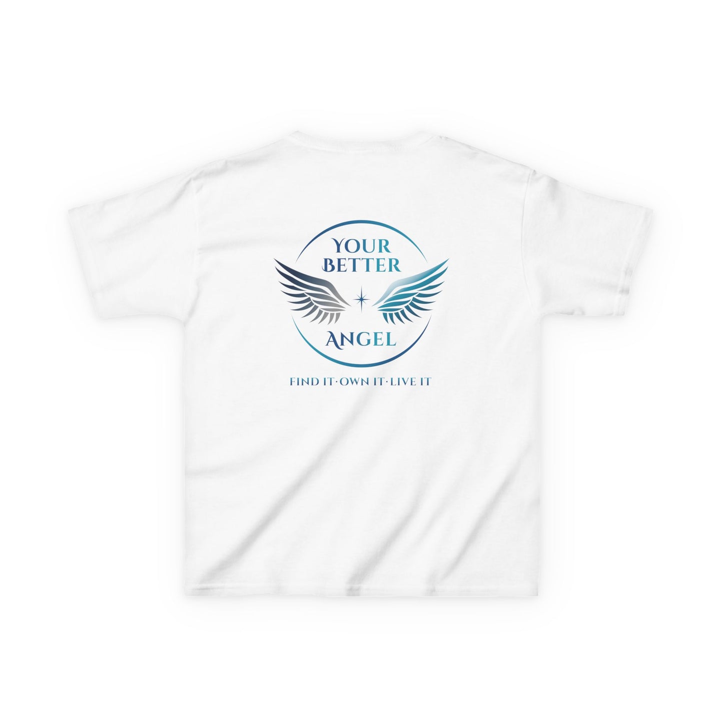 Youth Tee | Logo on Top Right +  Wings w/ Tagline on Back | Your Better Angel