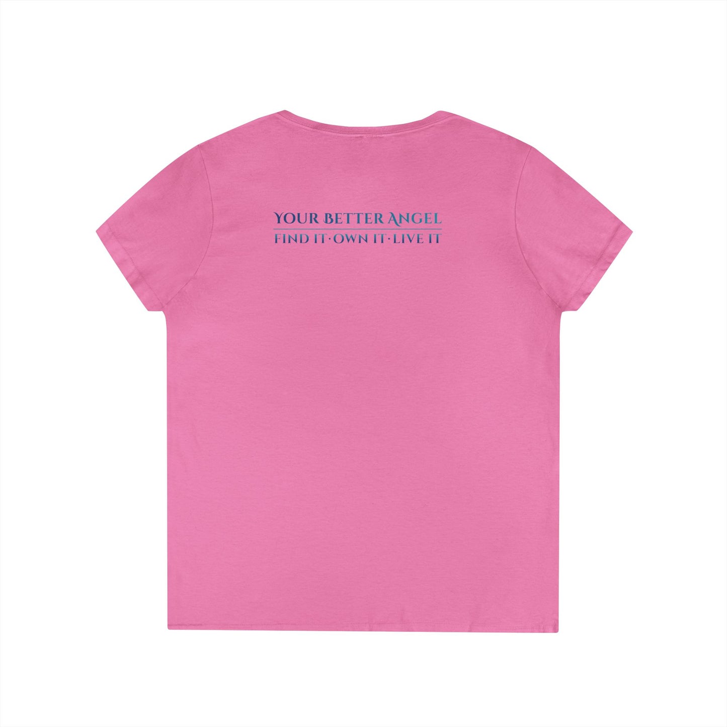 V-neck Short Sleeve Tee | Wing on Front + Name & Tagline on Back | Your Better Angel