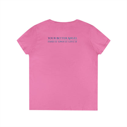 V-neck Short Sleeve Tee | Wing on Front + Name & Tagline on Back | Your Better Angel