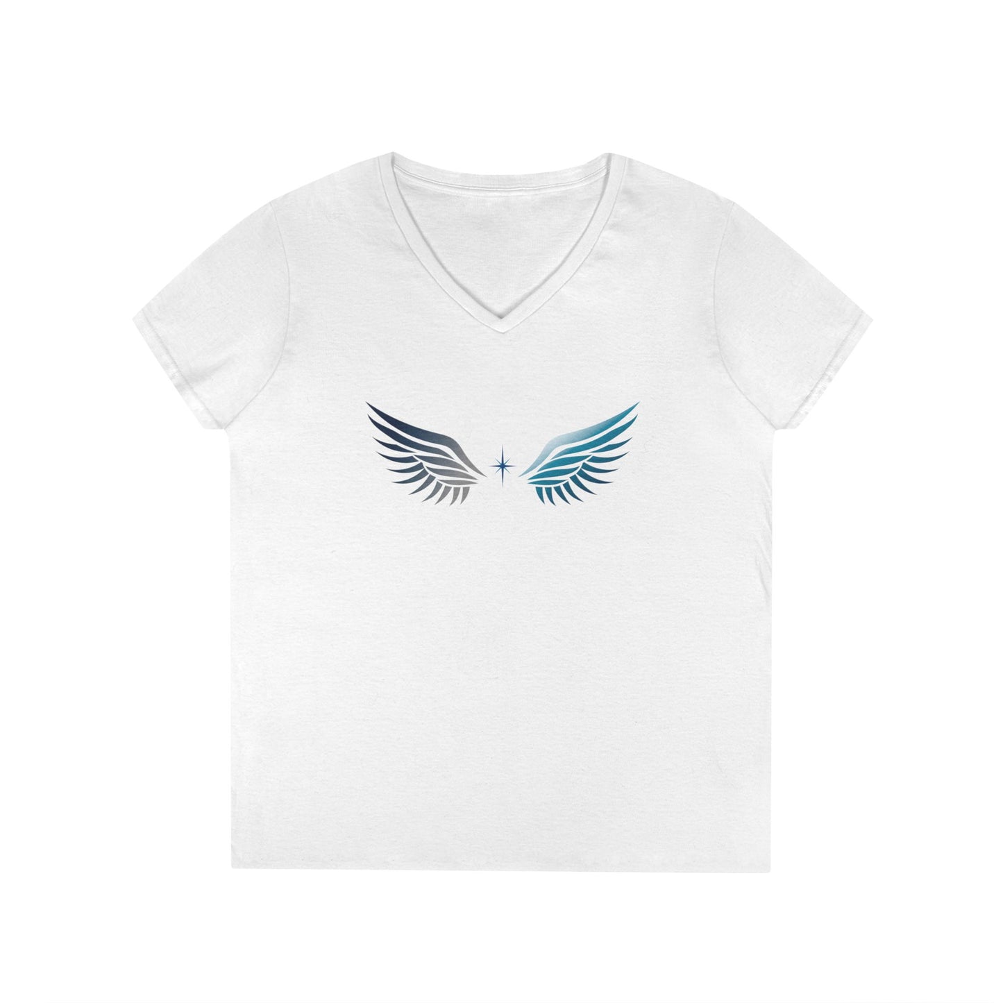 V-neck Short Sleeve Tee | Wing on Front + Name & Tagline on Back | Your Better Angel