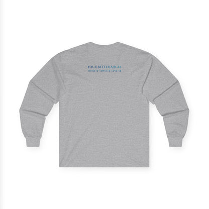 Long Sleeve Tee | Wings on Front, Name and Tagline on Back | Unisex | Your Better Angel